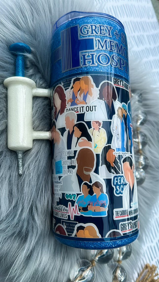 Grey’s Anatomy Inspired Stainless Steel Tumbler - Needle Handle