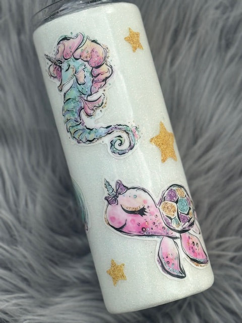 Melanated Mermaid Girl Tumbler