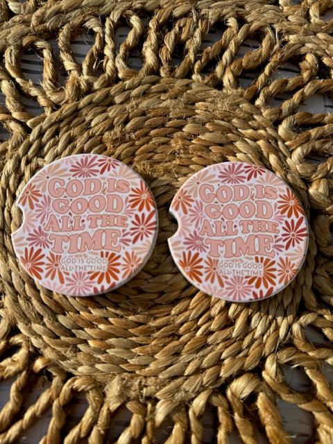 God Is Good Car Coasters