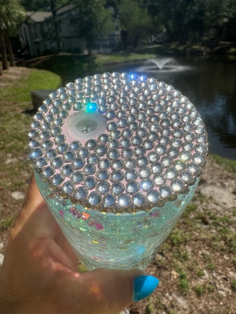 Happy Pills Rhinestone Tumbler