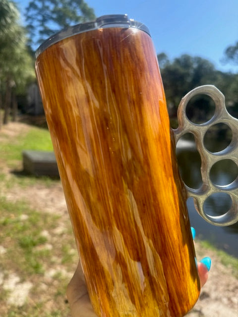 Bad Ass Dad Tumbler with Brass Knuckles Handle