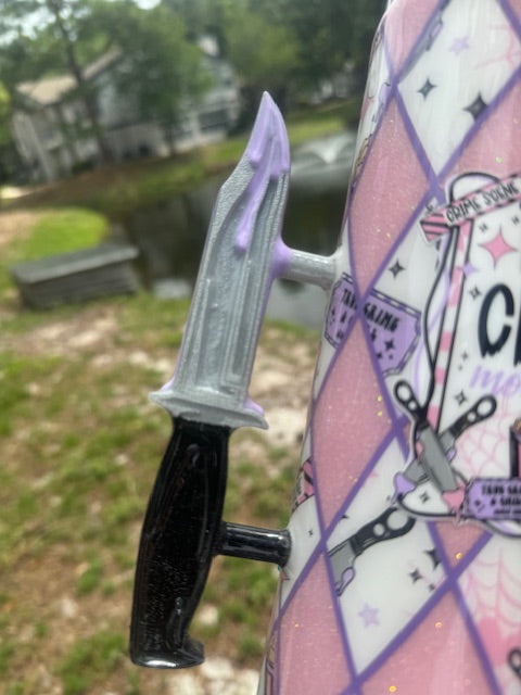 True Crime Tumbler with Knife Handle