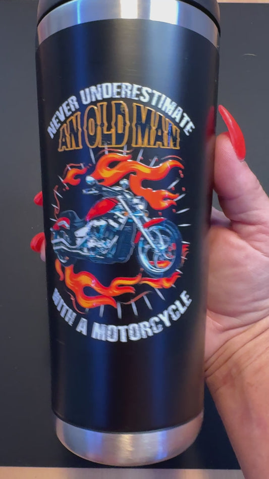 Old Man Biker Tumbler